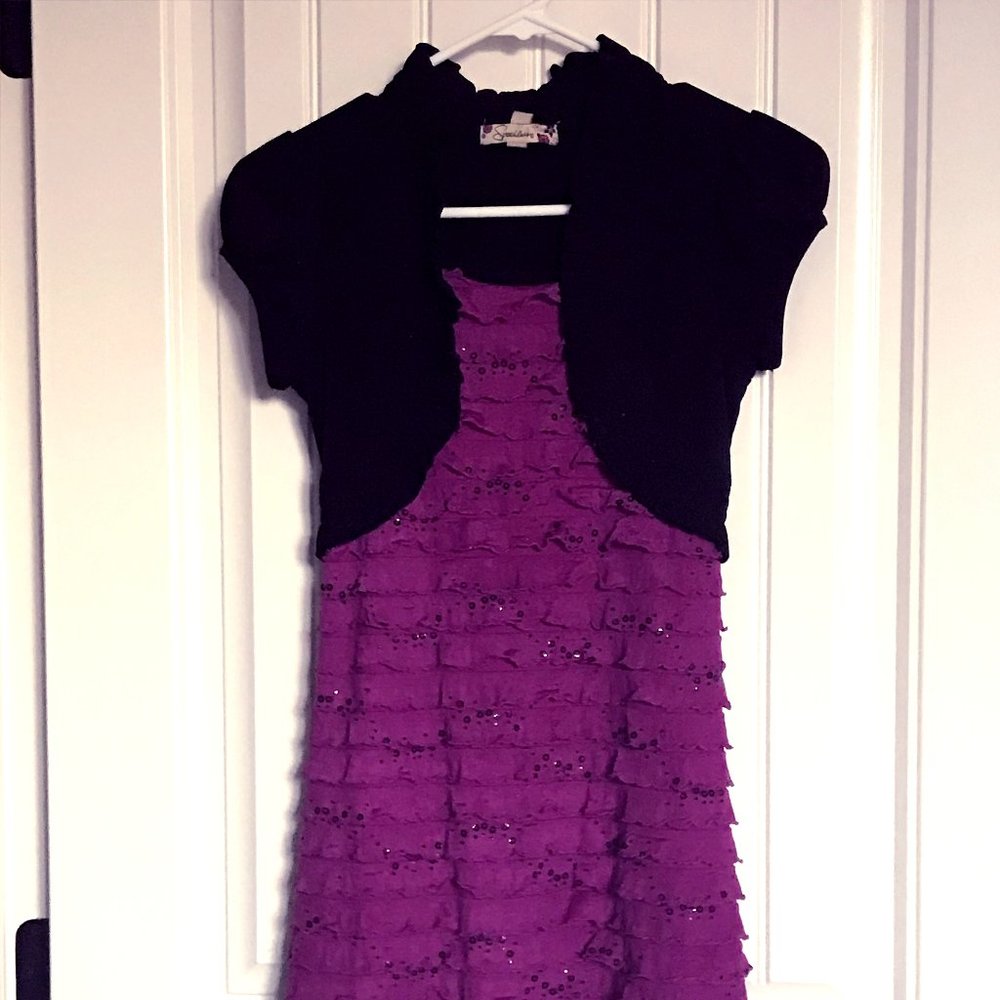 Speechless Ruffled Tiered Dress Purple